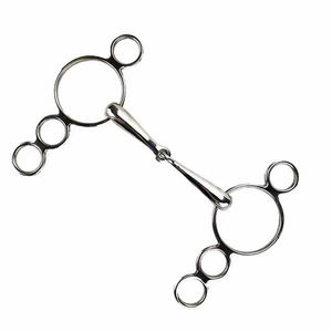 High Quality Adjustable Loose <b>Ring</b> Magennis Snaffle Dutch <b>Gag</b> Bits Silver Single Joint Stainless Steel Bits By Ansa Impex - Product Image 5