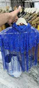 Robe de soirée élégante en forme de sirène antistatique pour dames Cape perlée Belle impression brodée en organza décoré en cristal - Product Image 5