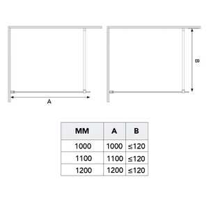 กระจกใส 8 มม. ชุดห้องอาบน้ำแบบวอล์กอินขนาด 120 ซม. - Product Image 5
