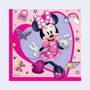 Serviettes de fête Minnie Mouse 33x33 cm, lot de 20 pièces, pour la décoration de table des fêtes d'anniversaire des enfants - Product Image 1