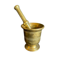 Mortero y Pilón de Acero Inoxidable y Bronce - Molinillo de Especias Ecológico con Diseño Personalizable, Tazón Antiguo para Hierbas, Pesto y Polvo
