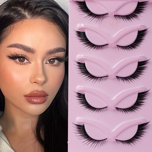 5 paires de faux cils semi-faits à la main - Cils longs naturels style dessin animé - Cils d'extension effet aile pour maquillage des yeux, épaisseur 0,07 mm - Product Image 5