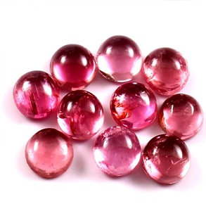 Cabochon rond en tourmaline rose naturelle 1mm à 10mm à dos plat pierres précieuses en vrac pierre rose pour la fabrication de bijoux approvisionnement en gros - Product Image 5