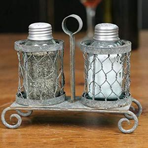 Ensemble de support de salière et poivrière classique en acier inoxydable, ensemble de salière et poivrière mignon avec caddie pour restaurants, décor de ferme - Product Image 4