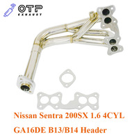 Tubo de Escape OTP para Nissan Sentra B13 B14 200SX 1.6 4CIL GA16DE, Alto Rendimiento, Acero Inoxidable SUS304