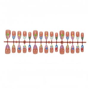 ABS presse ongles faux ongles réutilisables Style français personnalisable Nail Art autocollants pour l'utilisation des doigts colle longueur moyenne <span class=keywords><strong>ballerine</strong></span> - Product Image 2