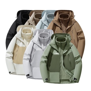 Veste d'extérieur polaire d'hiver imperméable de grande taille avec logo personnalisé de haute qualité pour hommes avec col montant coque en cuir véritable - Product Image 2