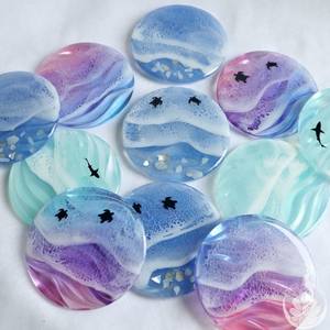 Sous-verres en résine de luxe faits à la main intelligents tampons carrés de couleur personnalisables pour ensemble de tapis de cuisine de Table meilleur prix - Product Image 5