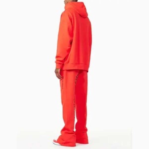 Venta al por mayor personalizado Unisex Stacked Joggers pantalones acampanados y Sudadera con capucha Hombres Conjunto de dos piezas Chándal - Product Image 4