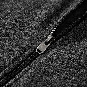 2023 Hip Hop surdimensionné fermeture éclair unisexe sweat à capuche respirant séchage rapide Logo personnalisé 100% coton automne imprimé teint uni - Product Image 4