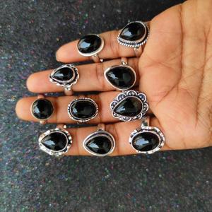 Anillo de Plata de Ley 925 con Piedra de Ónix Negro Original, Venta al por Mayor, Tendencia, Varias Formas, para Mujer, Precio de Fábrica - Product Image 2