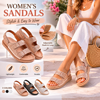 Sandales compensées en PVC tendance pour femme, avec strass et cristaux, style luxe, pour l'été