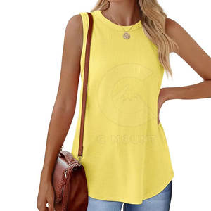 Cómoda ropa de fitness para gimnasio, chaleco acanalado para mujer, ropa activa, precio bajo, en stock, chaleco acanalado para mujer - Product Image 1