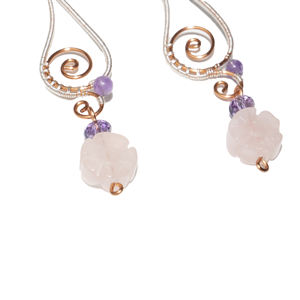 Boucles d'oreilles torsadées florales en gros beGems pour femmes, bijoux élégants vintage bohèmes faits à la main, cadeau pour la mode quotidienne - Product Image 2