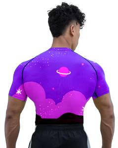 Chemise d'entraînement à compression à séchage rapide pour hommes avec motif uni sublimé Skinny Fit pour BJJ MMA - Product Image 2