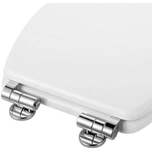 Kit Completo HM de Bisagras Universales para Asiento de Inodoro de Aleación de Zinc y Acero Inoxidable con Tornillos, Juntas y Liberación Rápida, Material MDF - Product Image 5