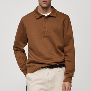 Sudadera de Alta Calidad para Hombre con Cuello Polo, Lujosa y Moderna, Cómoda, 100% Algodón, Talla Grande, Sudadera de Invierno 2026 - Product Image 1