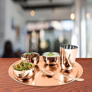 Service de table en laiton embossé, grand plateau en cuivre pour repas traditionnels, service de table authentique martelé - Product Image 5