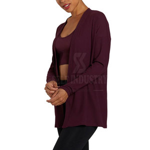 Best Selling Women's High Quality Yoga Wrap <b>Cardigan</b> New Arrival Breathable with Front Logo Wholesale - Product Image 4