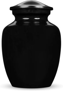 Urne en métal noir de taille personnalisée pour adultes, femme ou homme, vase funéraire décoratif pour cendres funéraires et funérailles pour restes humains - Product Image 4