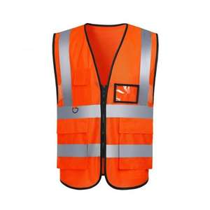 Chaleco de seguridad sin mangas de alta visibilidad con cinta reflectante para trabajadores de la construcción y exteriores - Product Image 4