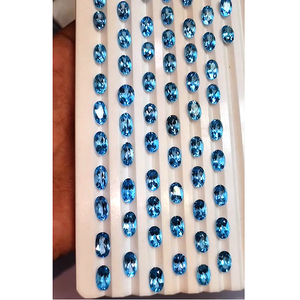 151 $86 Topacio Azul suizo natural 9x6mm faceta ovalada 277 CTS lote Iroc ventas alta calidad Topacio Azul corte piedra preciosa suelta - Product Image 3