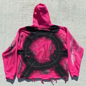 Oem Logo personnalisé Dtg Print Pattern Cut Raw Hem Sweat à capuche de rue pour homme Vintage Rip Distressed Cropped Hoodie - Product Image 6