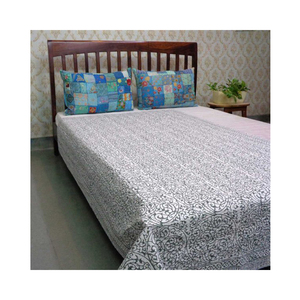 Edredón Kantha de algodón orgánico hecho a mano de alta calidad, bloque de edredón bordado impreso, decoración del hogar elevada con edredón a precio barato - Product Image 5