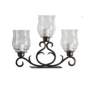 Elegante portavelas de hierro negro con una base redonda resistente y detalles ornamentados para un acento de decoración del hogar sofisticado y atemporal - Product Image 2