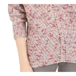 Maglione Casual da Donna Style & Co, Stile Retrò con Scollo a V e Maniche a Pipistrello, Traspirante, Rosa, con Logo Frontale e Chiusura a Zip, Taglia XS per l'Autunno - Product Image 3