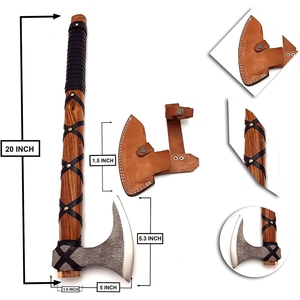 Hacha vikinga de acero al carbono de nuevo diseño de alta calidad para la venta hachas de acero al carbono para exteriores personalizadas de acero al carbono para exteriores - Product Image 3