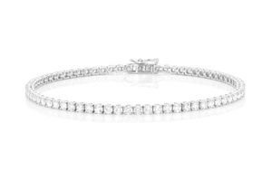 Round Brilliant Cut Lab Grown Diamond 10K Solid Gold 7pt Prong Set Full Ice Men's Party Hip Hop Tennis <b>Bracelet</b> - Product Image 2