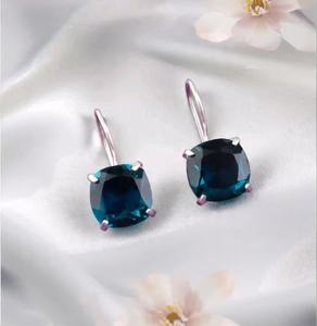 Boucles d'oreilles pendantes en apatite, pierre précieuse, argent sterling 925, bijoux fantaisie, cadeau d'anniversaire pour femme - Product Image 1