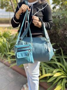 Ensemble de deux sacs à main en cuir véritable, sac fourre-tout et sac bandoulière, sac élégant, derniers sacs de créateurs en gros pour femmes, multi-usages - Product Image 2