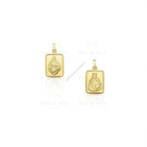 จี้เหรียญรูปสี่เหลี่ยมผืนผ้าทอง 9K ผลิตในสเปน มีจำหน่ายในทอง 10K-18K - Product Image 3