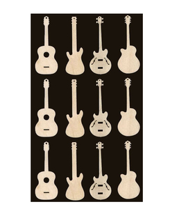 Llavero de guitarra de madera MDF para hombres, mujeres, llavero enrollable, regalos - Product Image 1