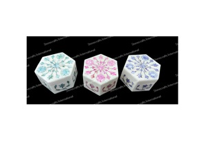 Exporter Quality Handmade Custom Shape Marble Jewellery Box with <b>Mother</b> <b>of</b> <b>Pearl</b> Accents Available at Wholesale Price - Product Image 1
