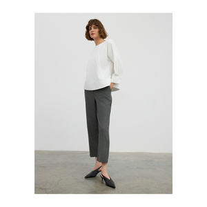 Chemisier en mélange de coton pour femme avec manches raglan et découpe en forme de coupelle - Product Image 5