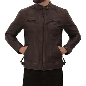 Haute qualité hommes vêtements meilleure qualité matérielle fait à la main produit portable hommes portent des vestes en cuir respirant - Product Image 3