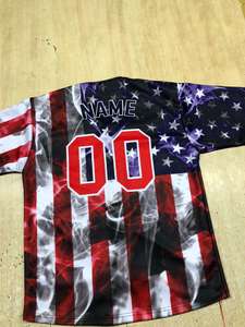 Maillot de Baseball avec Drapeau Américain Personnalisé Hipster Hip Hop Chemises de Sport Numéro de Nom d'Équipe Personnalisé pour Hommes Femmes Jeunes Maillot de Softball - Product Image 4
