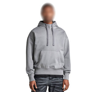 Sweat-shirts surdimensionnés personnalisés de haute qualité 2025 pour hommes, couleur gris, manches régulières, meilleur fournisseur, 100% coton - Product Image 1