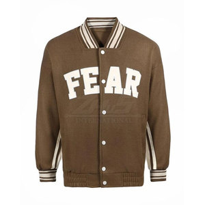 Chaqueta universitaria lisa con logotipo personalizado de calle alta de invierno para hombre, corte regular, transpirable, impermeable y resistente al viento - Product Image 1