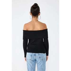 Suéter de Punto Fino con Cuello Barco y Lazo, Estilo Casual, Ajustado, Talla XS, Sexy, Suave, con Estampado Jacquard, para Mujeres y Chicas - Product Image 5