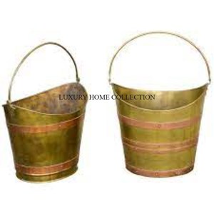 Elegant farmhouse-style metal charcoal <b>bucket</b> with distressed finished ideal for outdoor grilling and <b>fire</b> pit maintenance - Product Image 6