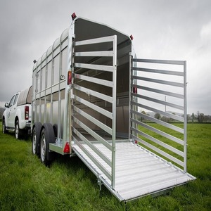 Nuevo Remolque de Transporte de Carga de 2 y 3 Ejes, Remolque para Ganado, Remolque con Valla para Granja, Diseño Semi Nuevo, Elevación Eléctrica, Ganadería, Aluminio - Product Image 4