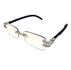 Luxury VVS Moissanite Diamond Iced Out <b>Sunglasses</b> with UV400 Protection Comfortable Fit-Wholesale Price for Export to India - Product Image 3