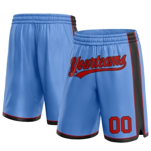 Industrie Direct Engro Sportswear Basketball Shorts Custom Light Blue Red-Black Authentic Basketball Shorts - Product Image 1