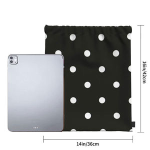 Sac à dos à cordon de serrage léger et personnalisé en gros, style hip-hop, doublure en lin imperméable, poche zippée - Product Image 3