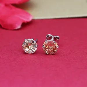 "Trendy Rhodium-Plated Zircon <b>Stud</b> <b>Earrings</b> for Women's Party Jewelry Gift" - Product Image 2