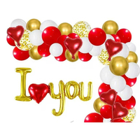 Ballon en feuille de mylar avec inscription « Je t'aime » pour la Saint-Valentin, décoration de fête, bricolage, rouge, or rose